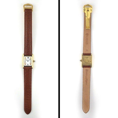 Cartier Watch Must Tank SM Vermeil Rectangular Trinity White Dial Roman Index — view 3