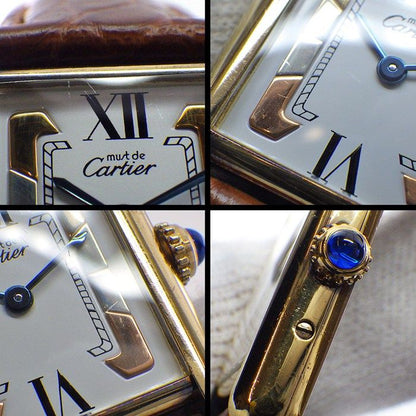 Cartier Watch Must Tank SM Vermeil Rectangular Trinity White Dial Roman Index — view 6