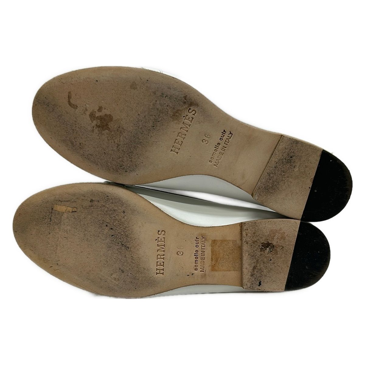 Hermes Loafers White Leather — view 4