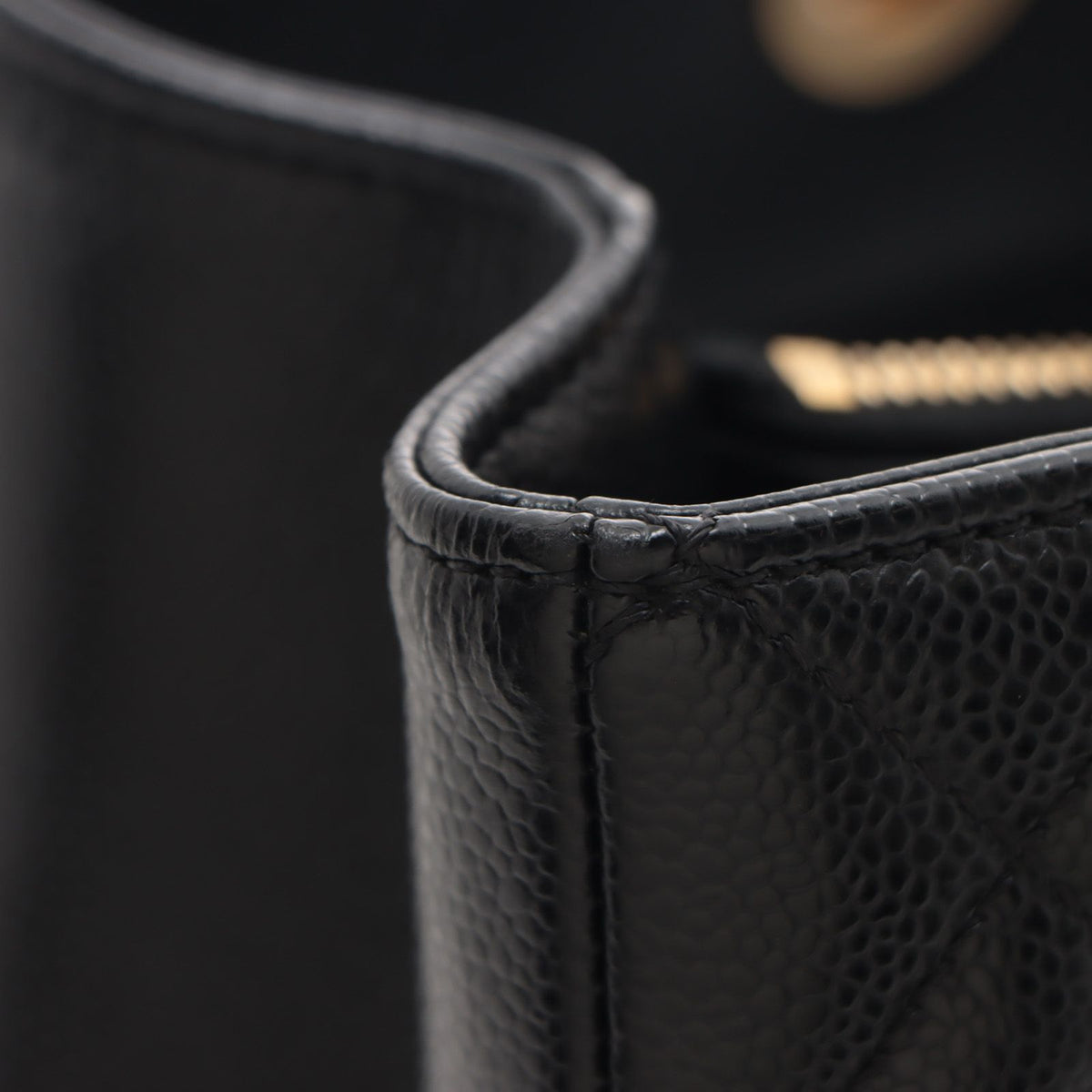 Chanel Quilted Grand Shopping Tote Bag GST Black Caviar Leather — view 6