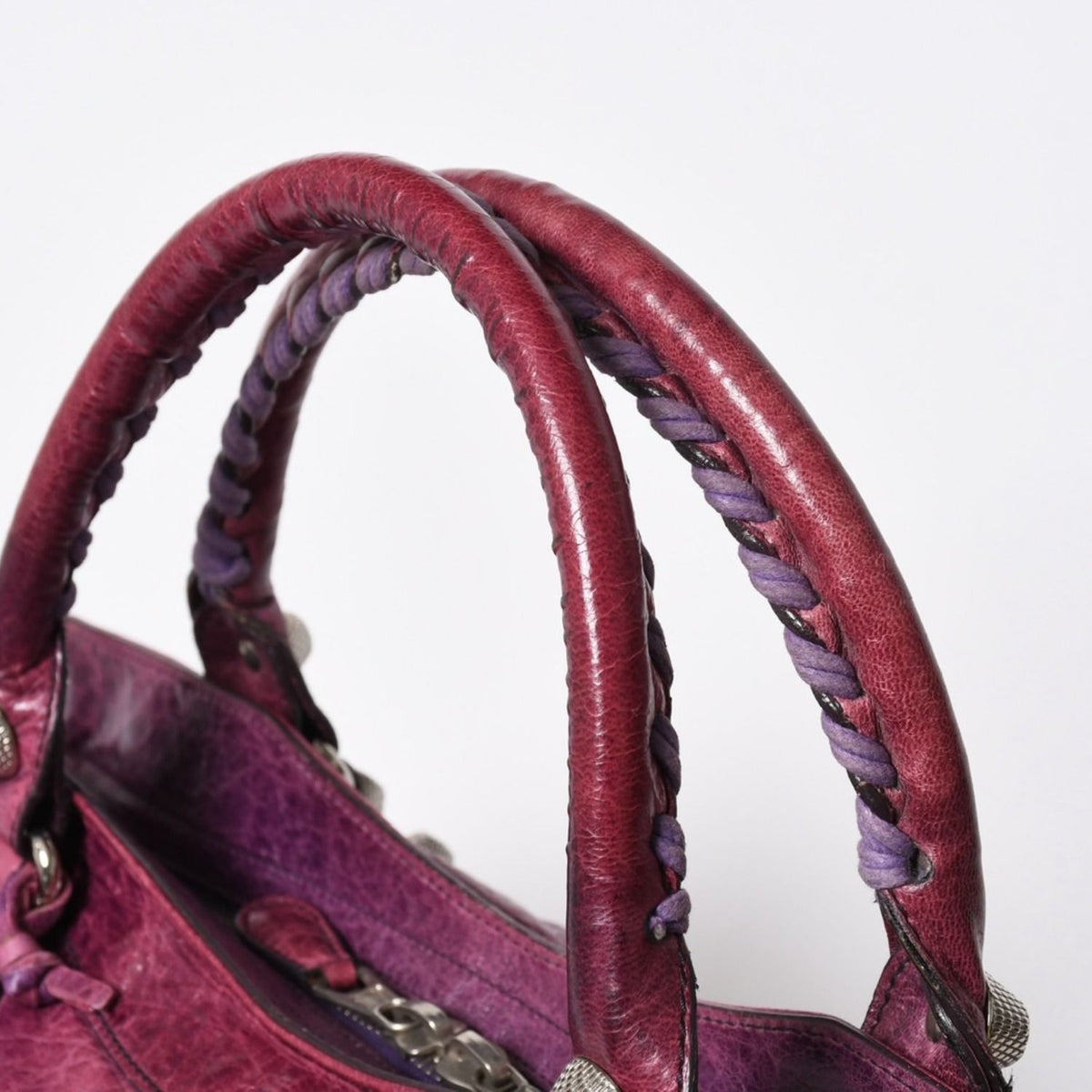 Balenciaga Giant City Handbag Lambskin Silver Purple — view 6