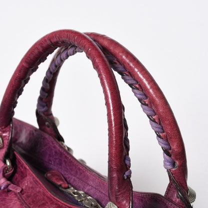 Balenciaga Giant City Handbag Lambskin Silver Purple — view 6