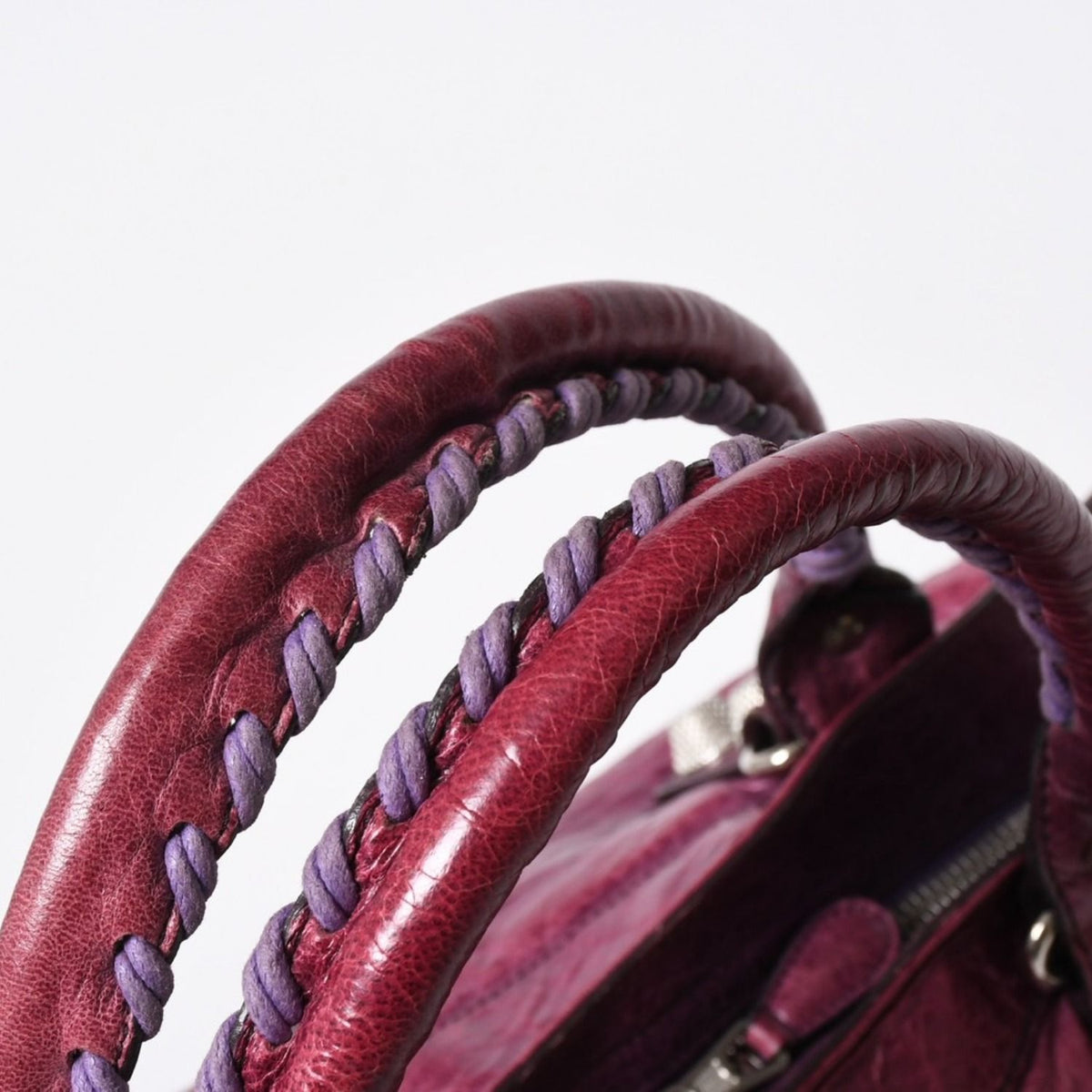 Balenciaga Giant City Handbag Lambskin Silver Purple — view 7