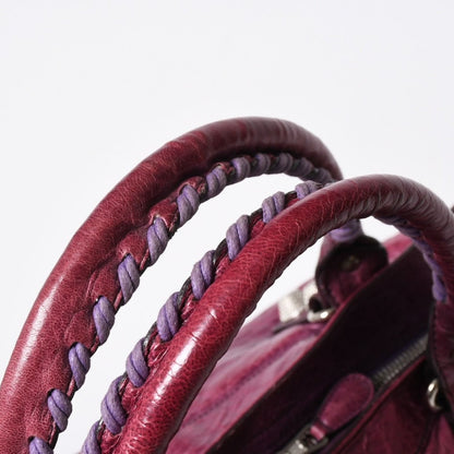 Balenciaga Giant City Handbag Lambskin Silver Purple — view 7