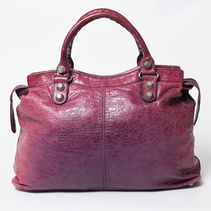 Balenciaga Giant City Handbag Lambskin Silver Purple — view 2