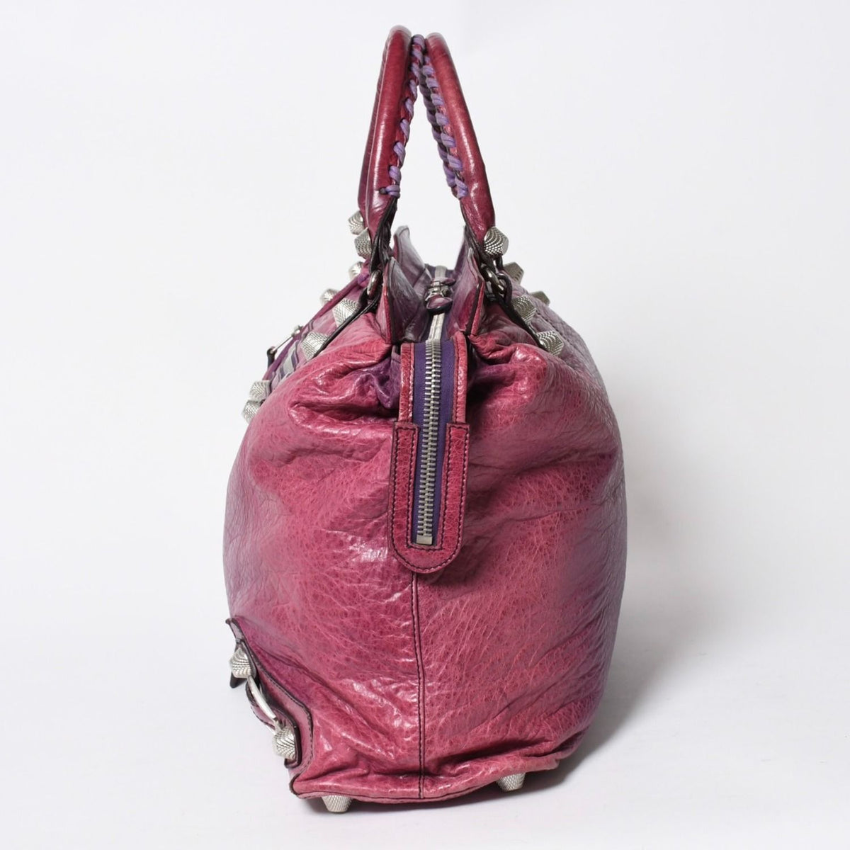 Balenciaga Giant City Handbag Lambskin Silver Purple — view 4