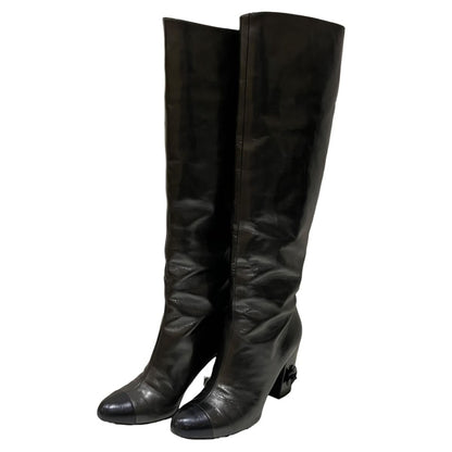 Chanel Camellia Boots Leather