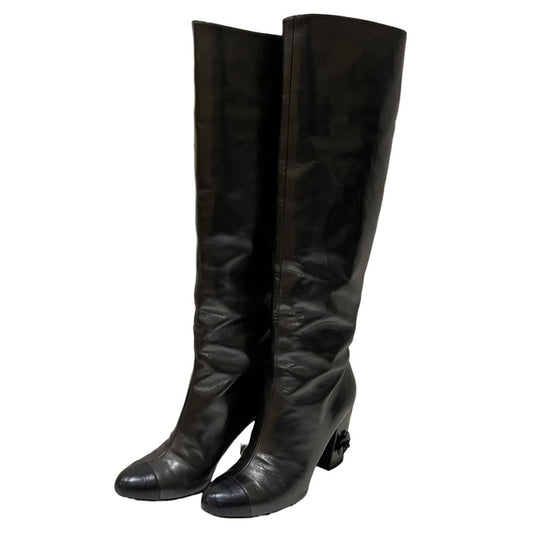 Chanel Camellia Boots Leather