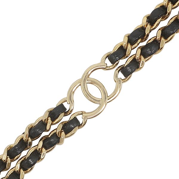Chanel Shoulder Bag Quilted Chain Caviar Leather Black Gold Single Flap CC Logo — view 7
