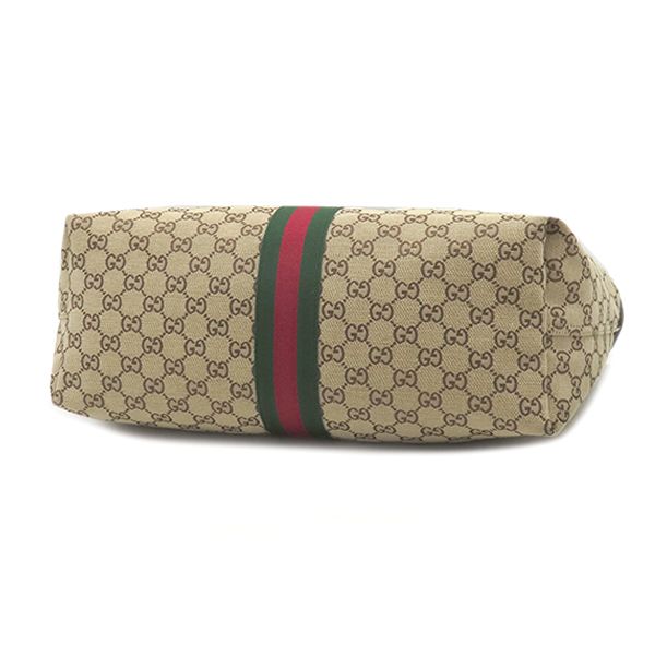 Gucci Tote Bag Large Canvas Leather Beige Brown Champagne Gold GG — view 3