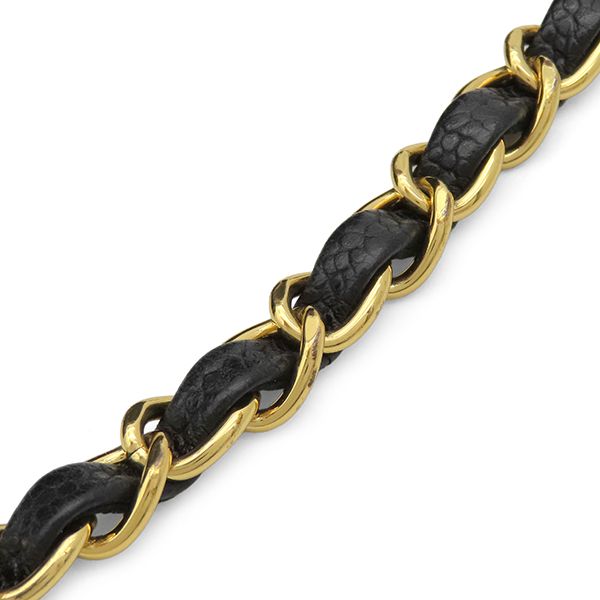 Chanel Shoulder Bag Quilted 23 Double Flap Caviar Leather Black Gold Chain 29 — view 7