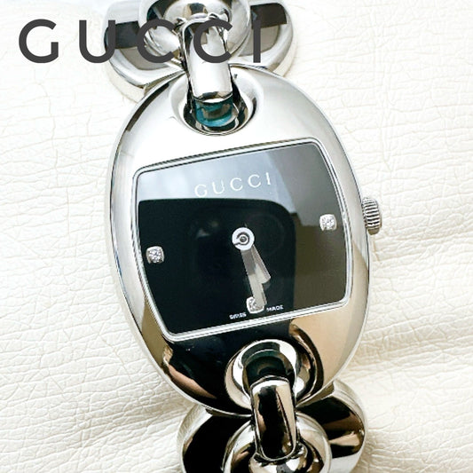 Gucci 121.5 Watch Diamond Quartz Stainless Steel 17.5