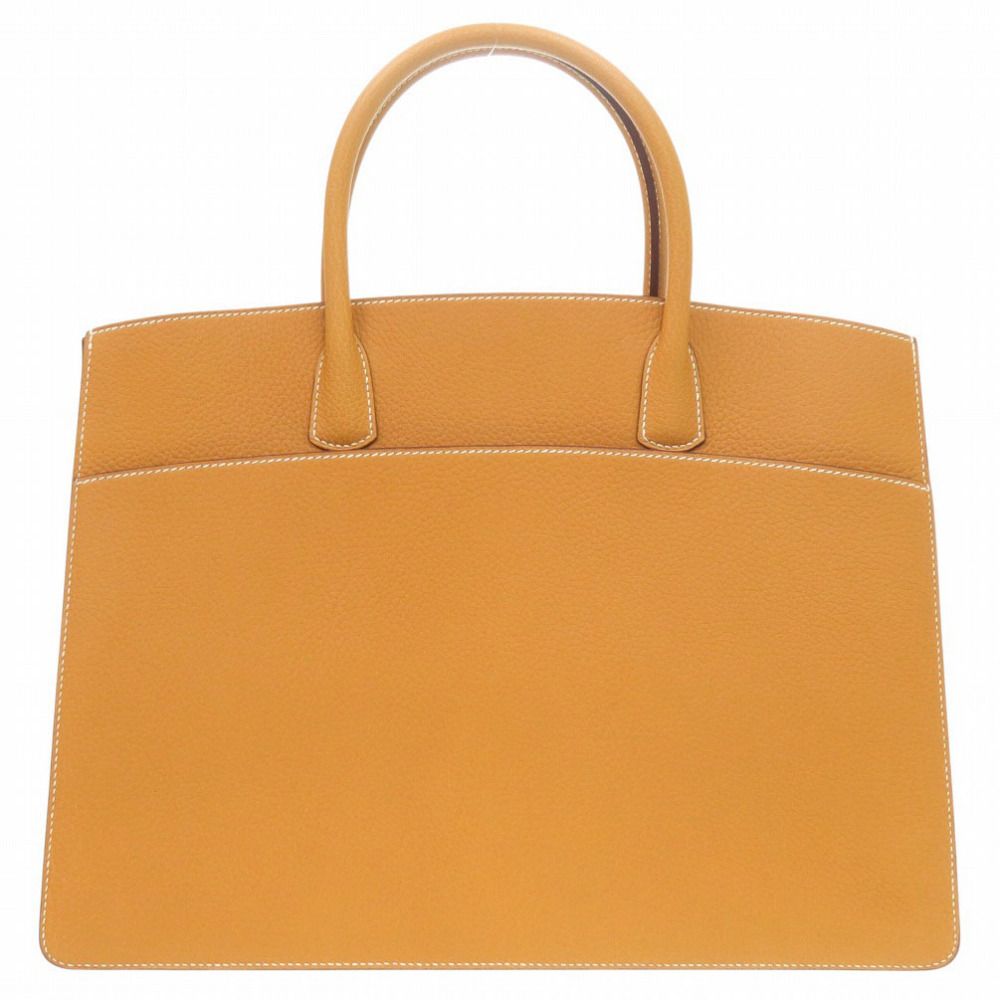 Hermes White Bus GM Fjord Natural Sable Tote Bag