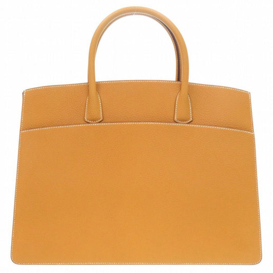 Hermes White Bus GM Fjord Natural Sable Tote Bag
