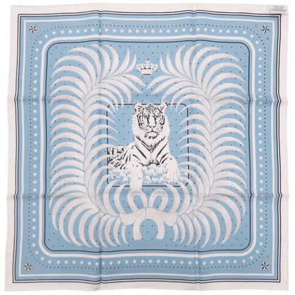 Hermes Carre 55 Tiger Royal King's Scarf Silk Light Blue — view 2
