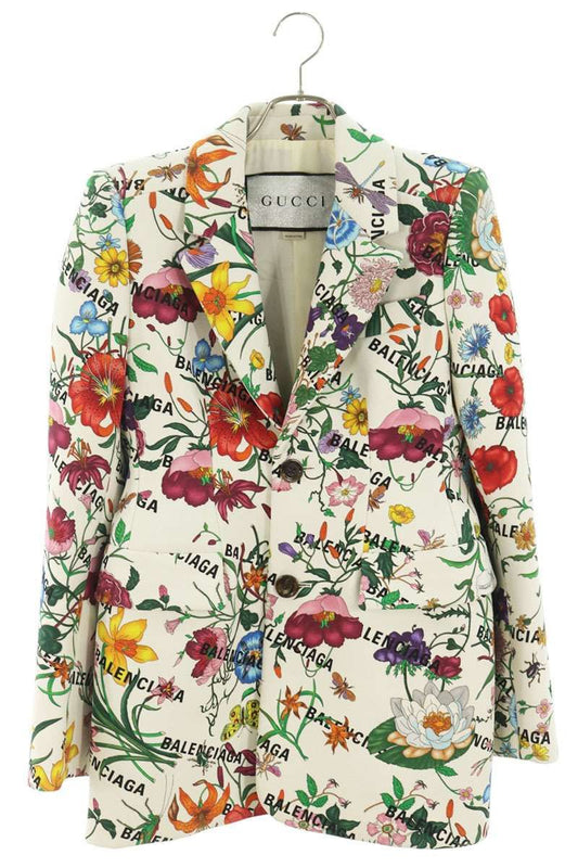 Gucci Floral Logo Print Tailored Jacket 44