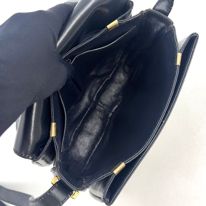 Celine Vintage Leather Black Shoulder Bag Gold — view 3