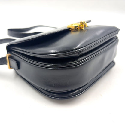 Celine Vintage Leather Black Shoulder Bag Gold — view 6