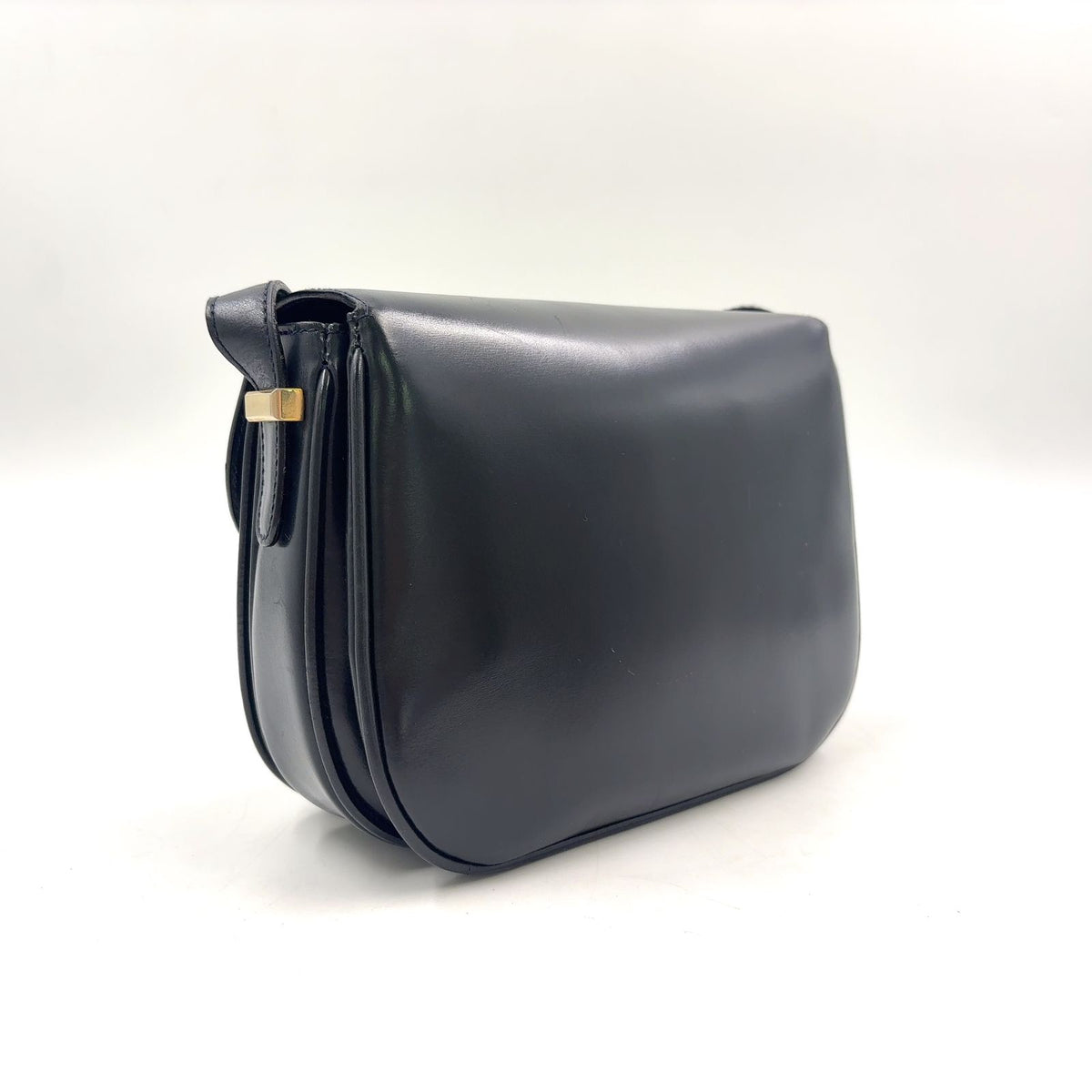 Celine Vintage Leather Black Shoulder Bag Gold — view 2