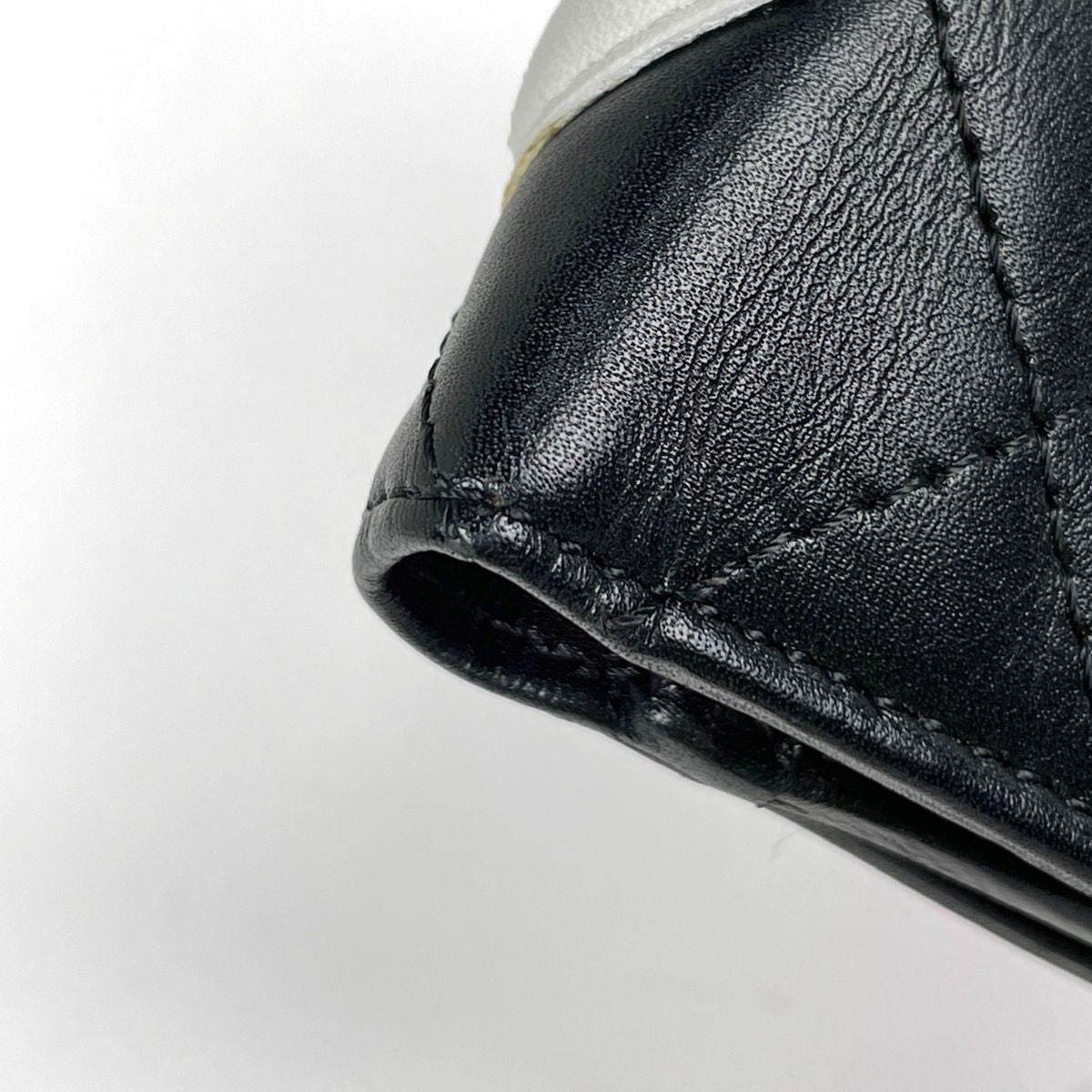 Chanel Bifold Wallet Cambon Line CC Logo Leather Black White — view 3