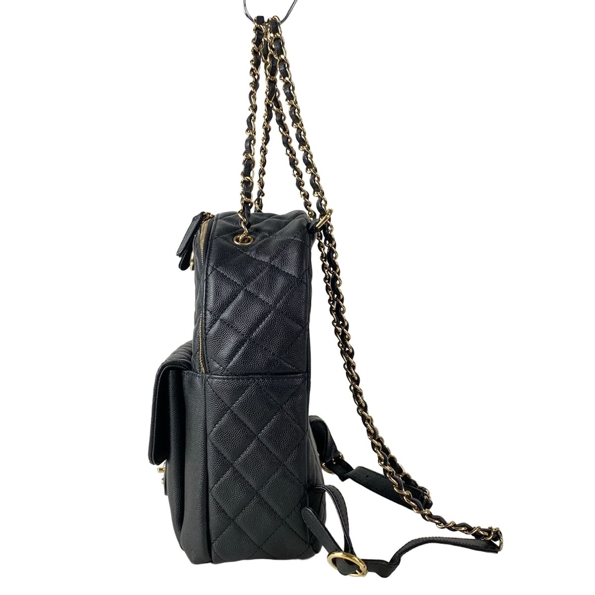 Chanel Backpack Quilted Black 2-Way Chain Shoulder Gold — view 4