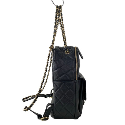 Chanel Backpack Quilted Black 2-Way Chain Shoulder Gold — view 2