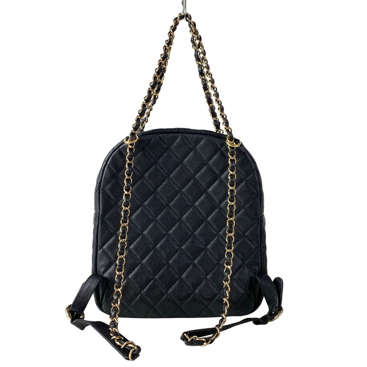 Chanel Backpack Quilted Black 2-Way Chain Shoulder Gold — view 3