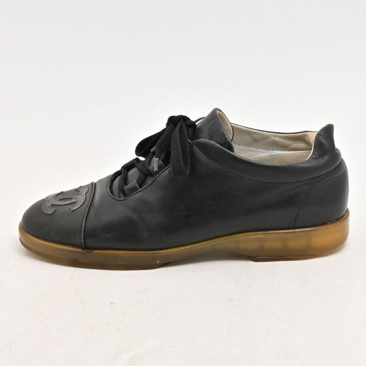 Chanel Sneakers Black CC Logo Leather