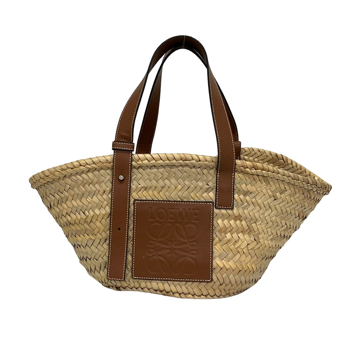 Loewe Tote Bag Basket Beige Brown Leather