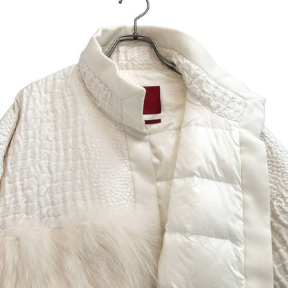 Moncler Gamme Rouge Fur Combination Short Down Jacket Ivory 0 — view 4