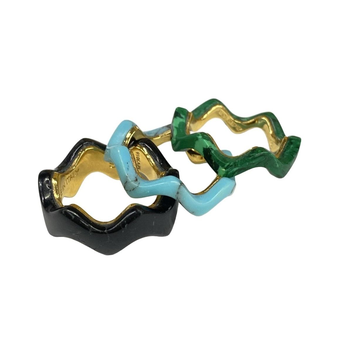 Fendi Triple Band Ring S Black Green