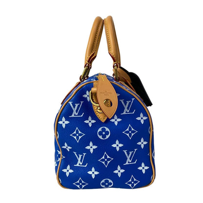 Louis Vuitton Handbag Speedy P9 25 Blue Leather Cowhide — view 2