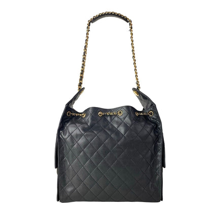 Chanel Handbag 25 Medium 25 Black Chain Shoulder Gold — view 3