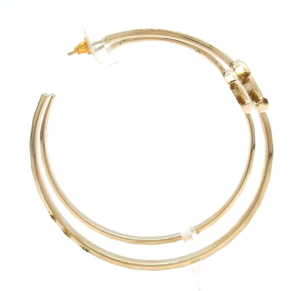 Chanel Earrings Gold Hoop CC Logo — view 2