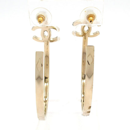 Chanel Earrings Gold Hoop CC Logo — view 3