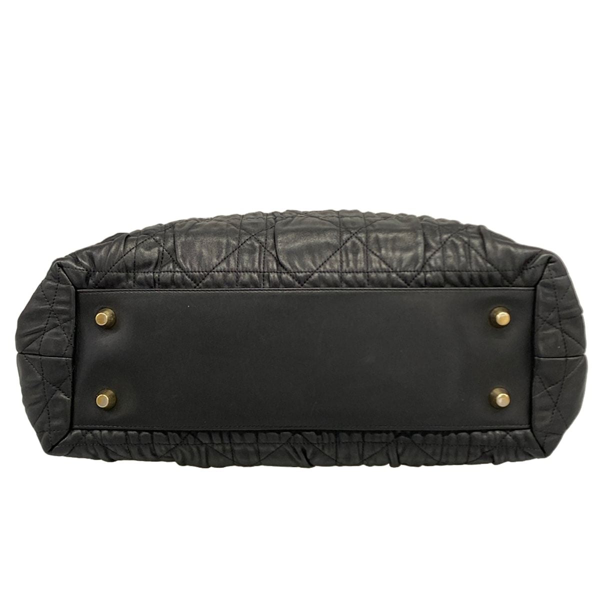 Dior Tote Bag Cannage Stitch Black Gathered Lambskin — view 5