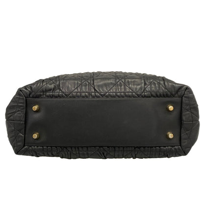 Dior Tote Bag Cannage Stitch Black Gathered Lambskin — view 5
