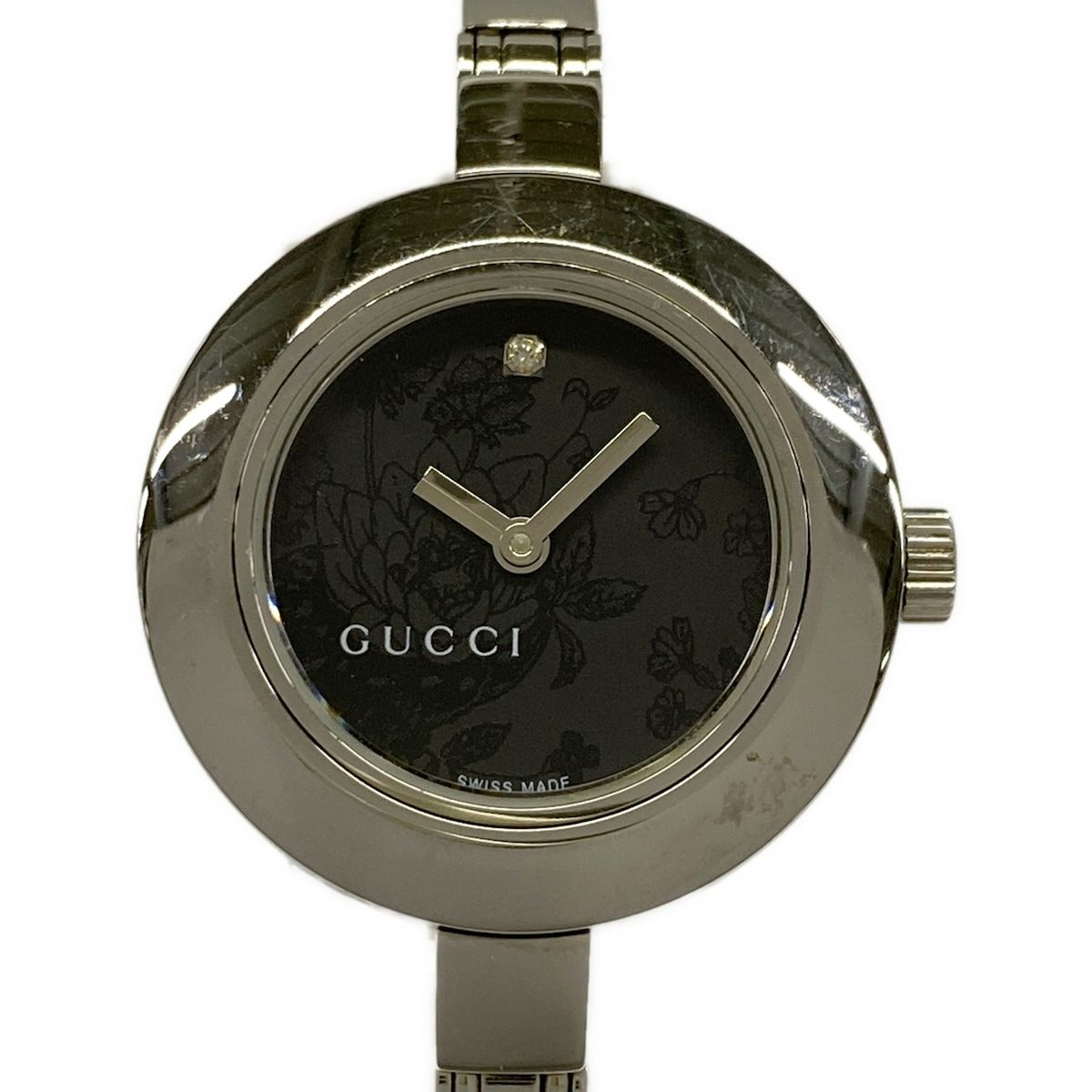 Gucci Watch 105 Floral Diamond Black