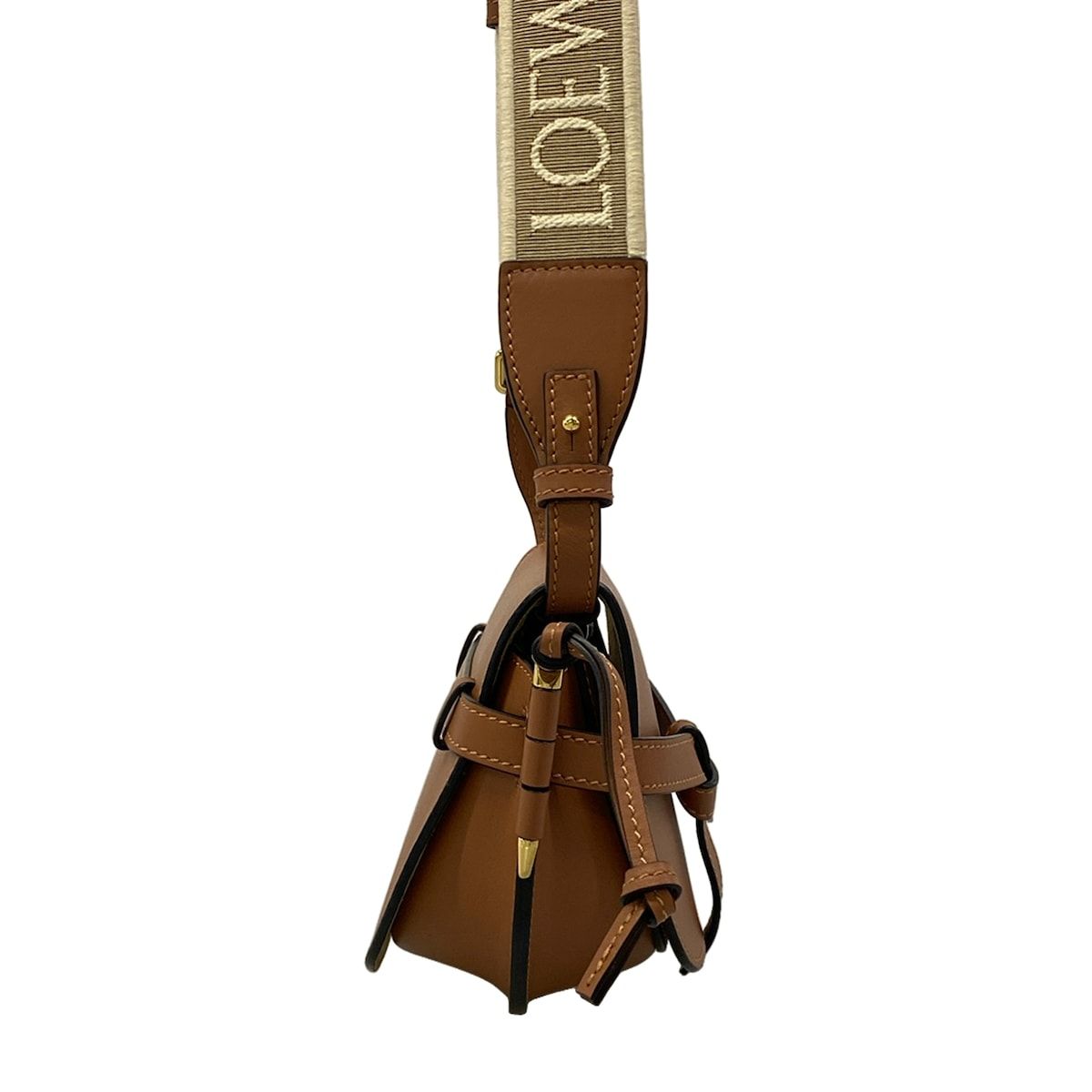 Loewe Shoulder Bag Gate Mini Brown Ivory Multi Leather — view 4