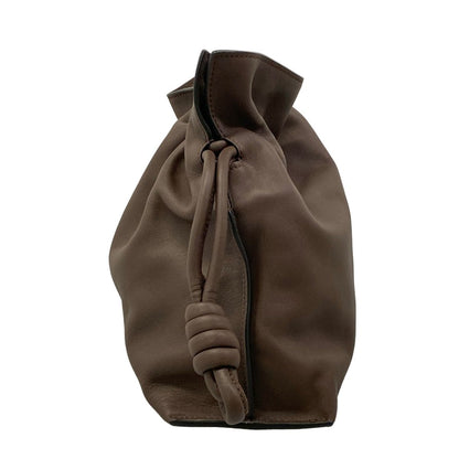 Loewe Clutch Flamenco Medium Dark Brown Drawstring — view 2