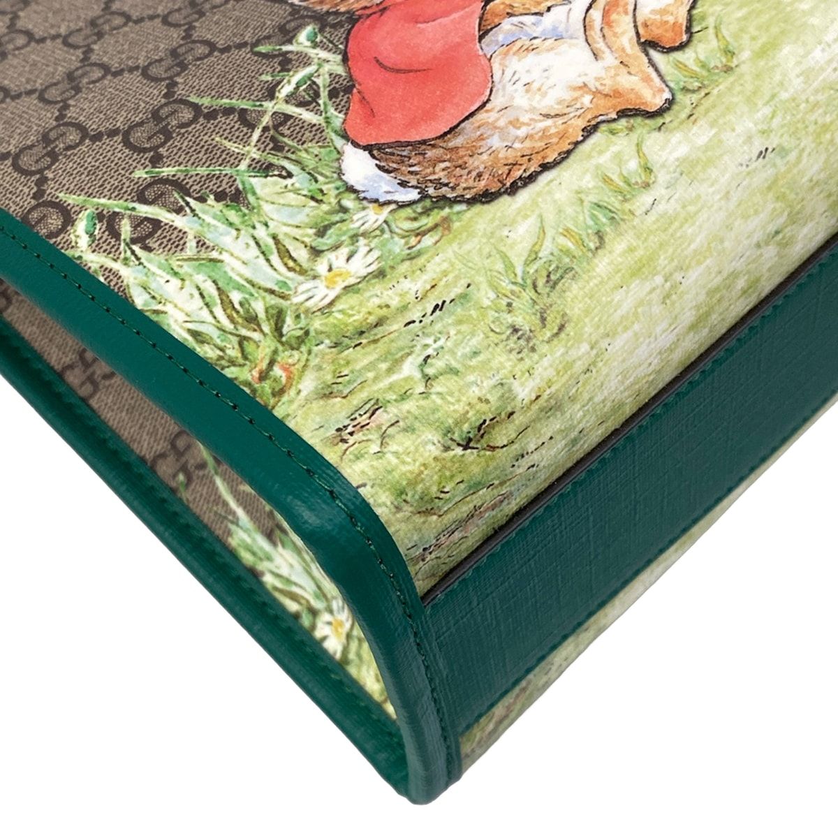 Gucci Tote Bag Children's GG Print Light Brown Green Multi Peter Rabbit Leather — view 6