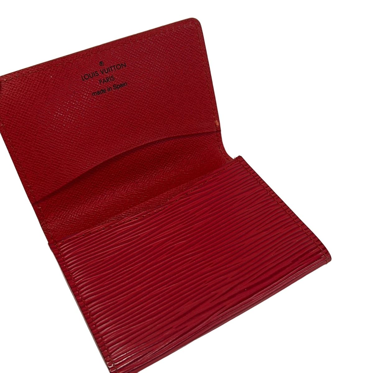 Louis Vuitton Business Card Case Epi Envelope Holder Rouge Leather — view 3