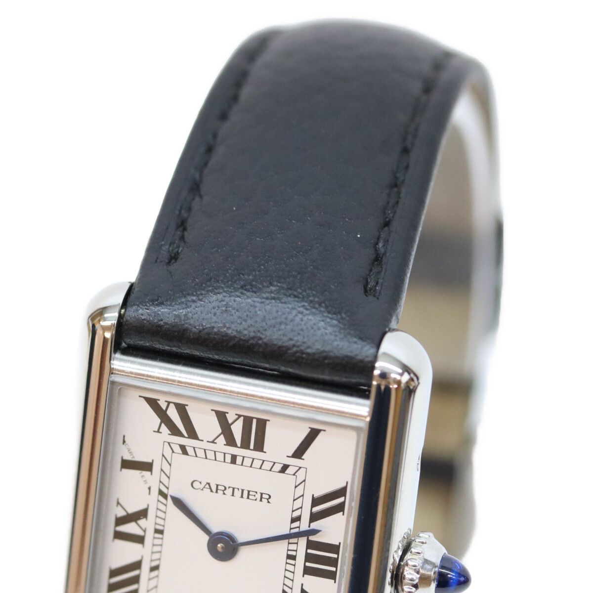 Cartier SS Tank Must SM Silver Dial Leather — view 5