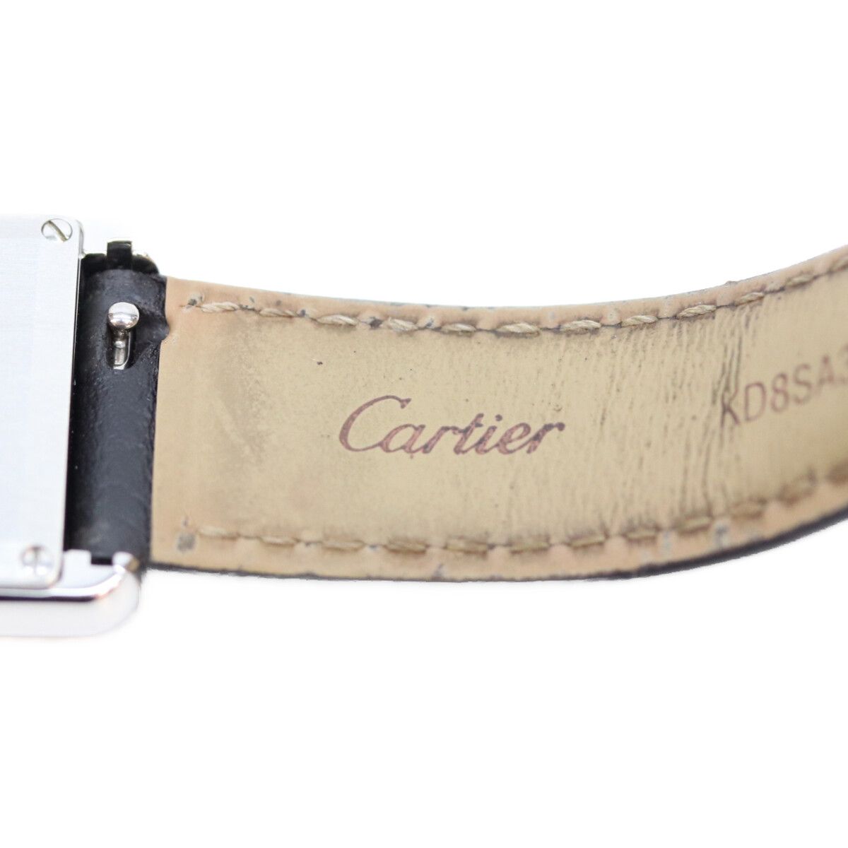 Cartier SS Tank Must SM Silver Dial Leather — view 7