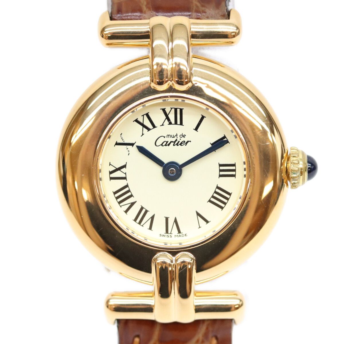 Cartier 925 Must Colisee SM Ivory Roman Dial Vermeil Watch