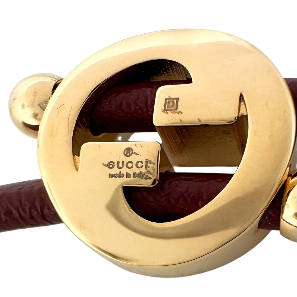 Gucci Lacquer Finish Round Interlocking G Bracelet Wine Red — view 8