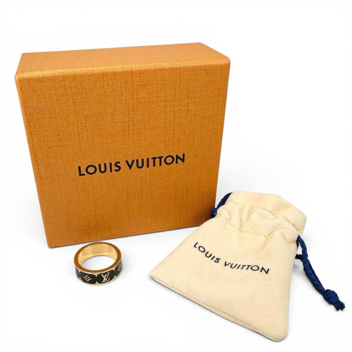 Louis Vuitton Ring Nano Glam Enamel Gold Black — view 2