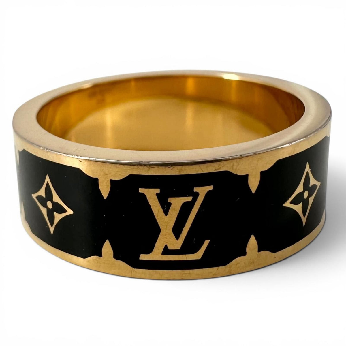 Louis Vuitton Ring Nano Glam Enamel Gold Black