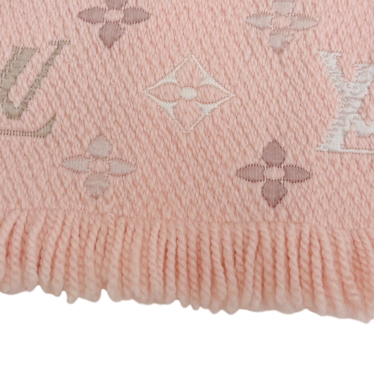 Louis Vuitton Logomania Scarf Rainbow Wool Silk Crystal Pink — view 6