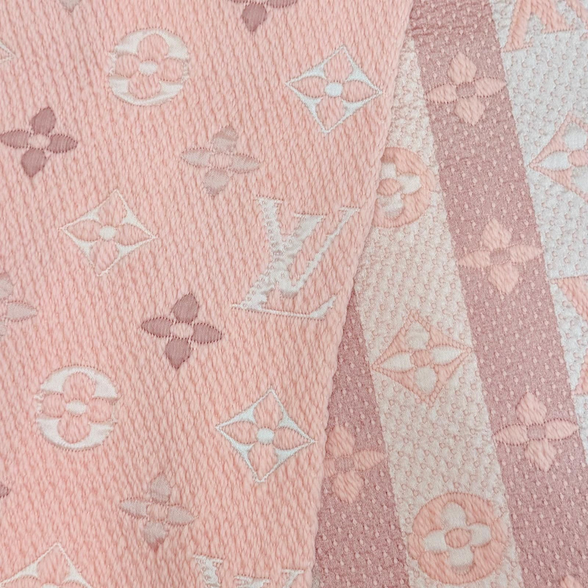 Louis Vuitton Logomania Scarf Rainbow Wool Silk Crystal Pink — view 5